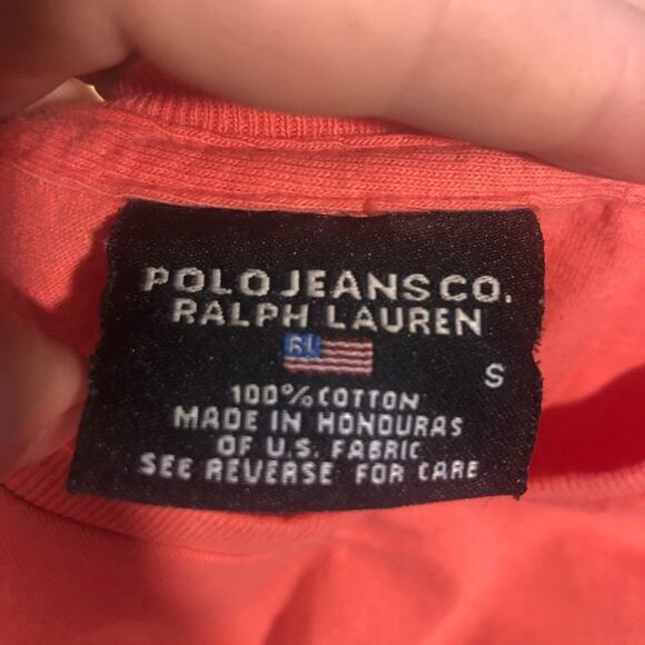5/$25 Polo Ralph Lauren V Neck Basic Pink Coral T Shirt Size Small - Picture 4 of 4